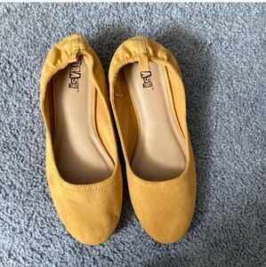 Brash Yellow Micro Suede flat 8